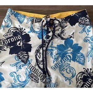 Corona Extra Board Shorts Men's Yellow/Blue Tie Swim  Sz XXL (38), 2007 Modelo